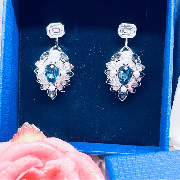 SWAROVSKI EARRINGS PHODIAM PLATED 5239856 DMUL/RHS PE 3.5 CM